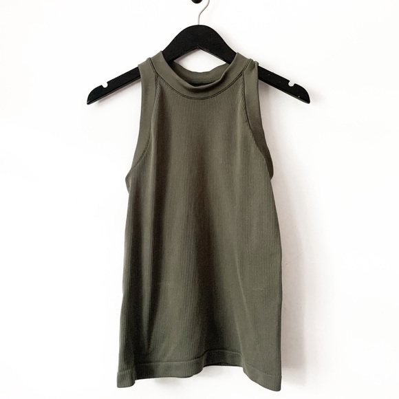 Athleta Green Mock Neck Tank Top - Picture 3 of 8